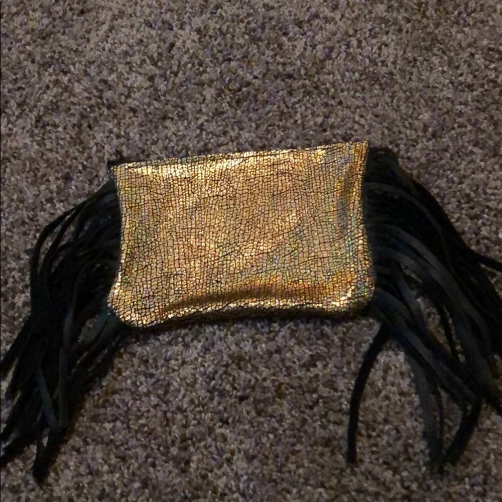 Handmade leather fringe bag
